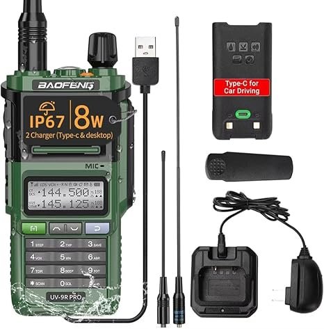 Baofeng UV-9R PRO (8W, IP67, zelena verzija)