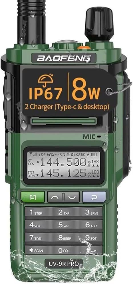 Baofeng UV-9R PRO (8W, IP67, zelena verzija)